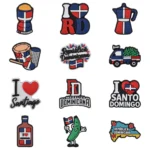 Dominican Shoe Charms Flag Shoes Decoration Charms For Boys Girls Wen Women Sandals Clog Accessories