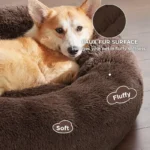 Round Dog Bed Winter Warm Cat Bed Plush Basket for Dog Washable Pet Bed for Small Medium Large Dog Sofa Cat - Image 3