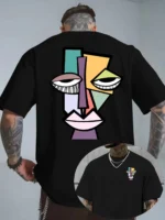 Picasso Style Cubist Print 100% Cotton Men Woment T-shirt Summer Autumn Daily Outdoor Sports Casual Loose Street Short Sleeve - Image 2