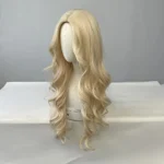 Big waves of golden synthetic wig for Halloween party cosplay role-playing daily wear with high-temperature synthetic wig cap - Image 4