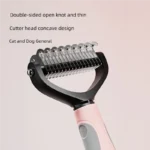Pet Deshedding Brush Double Sided Pet Grooming Tool for Shedding and Dematting - Stainless Steel Dog Comb with Effective Results - Image 4