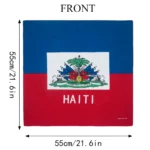 Caribbean National Flag Design Bandana 100% Cotton Running Headband Haiti/Jamaica/Guyana/Dominican Flag Scarf Hip Hop Head-wrap - Image 4