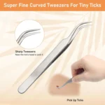 1Set Portable Tick Removal Tweezers Professional Painless Tick Remover Tool for Dogs Cats Pets Human Tick Extractor Accessories - Image 2
