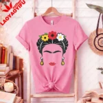 Frida Inspired Floral Portrait Shirt Minimalist Mexican Art Tee Graphic T Shirts Oversized T Shirt  Aesthetic Clothes Harajuku - Image 12