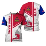 Haitian Flag Pattern T-Shirt For Men Haiti National Emblem 3D Printed Tees Summer Casual Loose T Shirts O-Neck Top Short Sleeves - Image 4