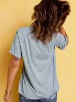 Paris Print Crew Neck T-shirt, Casual Short Sleeve T-shirt for Spring & Summer Women's Clothing Tops Aesthetic Clothes - Image 4