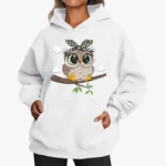 2025New Cute Owl Design Women Hoodies American Style Casual Hoody Autumn Hip Hop Hoodie Casual Fleece Clothing Female Sweatshirt - Image 6