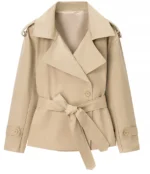 Solid Laepl Lace Up Trench Coat Women Fashion Full Sleeve Waist Cinching Short Windbreak 2026 New Autumn Office Commute Outwear - Image 7