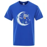 Summer Men T-shirt Cotton Blend Casual Funny Astronaut Design Print Loose O-neck T Shirt for Men Short Sleeve Male T-shirt Tees - Image 3