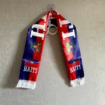 Sky Flag 2026 Haiti Scarf 14x135cm Double-sided Printed Satin Haiti Flag Scarf Tassels Suitable for Football, Sports, Events
