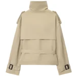 HXAO Crop Khaki Windbreaker Women's Jacket Autumn Fashion Stand Collar Long Sleeve Trench Coat Double-Breasted Belt Outerwears - Image 3