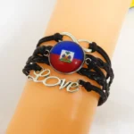 Love Haiti Bracelet Handmade Charm Haiti Flag Wrap Bracelets For Women And Men Jewelry Gift - Image 5