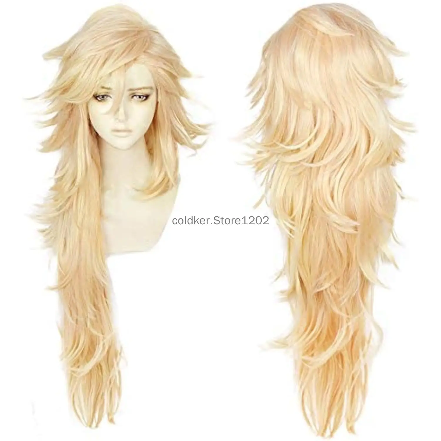 S6e50a91e26084d9d91885e77f2fdcdbau.webp Long Blonde Wig Douma Wig with Bangs for Men Women Anime Cosplay Party Wig Cosplay Costume Halloween Party Outfit - Image 1