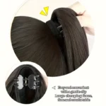 20inches Synthetic straight hair clip ponytail wig clip on a woman's ponytail hair extension wig natural black fake ponytail - Image 5