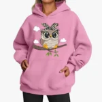 2025New Cute Owl Design Women Hoodies American Style Casual Hoody Autumn Hip Hop Hoodie Casual Fleece Clothing Female Sweatshirt - Image 4