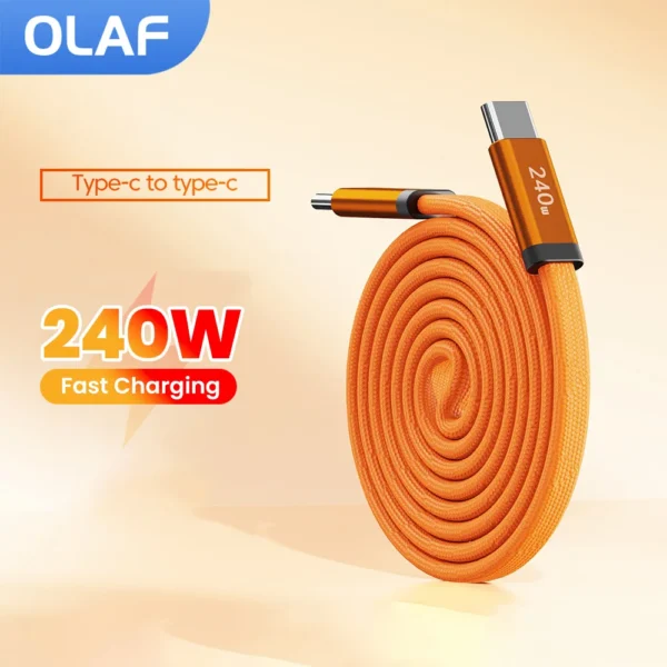 240W Magnetic Flat Cable High Speed Data Transfer USB C Cable Type C To Type C Fast Charging Cable for iphone 15 16 17 Samsung
