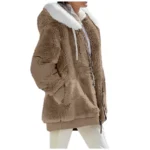 Autumn Winter Fashion Women's Coat New Casual Hooded Zipper Lady Clothes Cashmere Female Fleece Jacket Solid Color Ladies Coats - Image 4