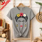 Frida Inspired Floral Portrait Shirt Minimalist Mexican Art Tee Graphic T Shirts Oversized T Shirt  Aesthetic Clothes Harajuku - Image 13
