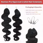 12A 30 Inch Crochet Human Hair Body Wave Knotless Pre-Separated Crochet Virgin Feather Afro Hair Extensions Human Hair For Women - Image 4