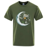 Summer Men T-shirt Cotton Blend Casual Funny Astronaut Design Print Loose O-neck T Shirt for Men Short Sleeve Male T-shirt Tees - Image 4