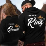 Printing Her King or His Queen Lover Hoodies Harajuku Fashion Casual Womens Men Clothing Lovers Sweatshirt  Couple Hoodies - Image 5