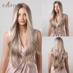 EASIHAIR Long Body Wave Wigs Ombre Black Brown Blonde Synthetic Wig Cosplay Middle Part Natural Heat Resistant Wig for Women - Image 20