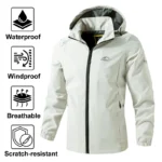 Unisex Women's Waterproof Rain Jacket Lightweight Raincoat Hooded Hiking Jacket Softshell Windbreaker Softshell for Spring - Image 2