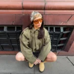Women's Fashion Pilot Jacket with Bat Sleeves and Zipper, Casual Top - Image 2