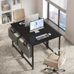 31 inch Computer Desk for Small Spaces, Home Office Writing Table with Storage Bag, Black - Image 6