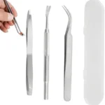 1Set Portable Tick Removal Tweezers Professional Painless Tick Remover Tool for Dogs Cats Pets Human Tick Extractor Accessories