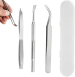 1Set Portable Tick Removal Tweezers Professional Painless Tick Remover Tool for Dogs Cats Pets Human Tick Extractor Accessories