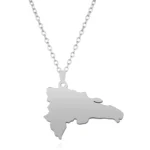 The Dominican Republic Map Pendant Necklace for Women Men Gold Silver Color Stainless Steel Chain Jewelry Map of Dominican - Image 4