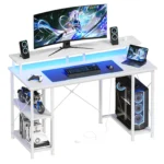 JHK 48 Inch Computer Desk with with Shelves Storage Drawers Office Wood Table with LED Lights Power Outlets Gaming Desk - Image 7