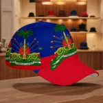 1pc Haitian Flag Pride Print Adjustable Snapback Cap - Suitable for Daily Wear, Streetwear, & Outdoor, Fitted Dad Hat with Haiti - Image 3