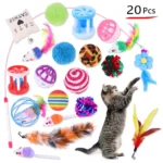 DualPet Kitten Toys Variety Cat Toy Combination Set Cat Toy Funny Cat Stick Sisal Mouse Bell Ball Cat Supplies 20 Piece Set - Image 9