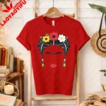 Frida Inspired Floral Portrait Shirt Minimalist Mexican Art Tee Graphic T Shirts Oversized T Shirt  Aesthetic Clothes Harajuku - Image 15
