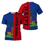 Haitian Flag Pattern T-Shirt For Men Haiti National Emblem 3D Printed Tees Summer Casual Loose T Shirts O-Neck Top Short Sleeves - Image 7