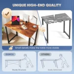 31 Inch Small Computer Desk for Home Office, Modern Study Writing Table with X-Shaped Reinforcement, Rustic Brown - Image 5