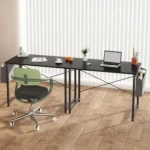 31 inch Computer Desk for Small Spaces, Home Office Writing Table with Storage Bag, Black - Image 5