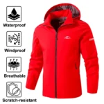 Unisex Women's Waterproof Rain Jacket Lightweight Raincoat Hooded Hiking Jacket Softshell Windbreaker Softshell for Spring - Image 9