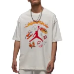 Nike Official Jordan Men's Soft Skin-Friendly Breathable Round Neck T-Shirt HJ3965-133 - Image 4
