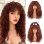 New Arrival Wig Natural Wool Curly Bangs Synthetic Full Head Wig Cap Heat Resistant Fiber Curly Hair Wig for Women Daily Style - Image 8