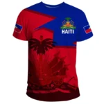 Summer New 3D Printing Caribbean Sea Haiti Flag T Shirt Men Fashion Cool Short Sleeves Women Hawaiian Y2k Tee Shirts Vintage Top