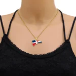 New Dominican Map Flag Pendant Necklace Stainless Steel Men Women Gold/Steel Color Dominicana Maps Jewelry Gift - Image 5