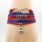 Love Haiti Bracelet Handmade Charm Haiti Flag Wrap Bracelets For Women And Men Jewelry Gift - Image 4