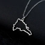 The Dominican Republic Map Pendant Necklace for Women Men Gold Silver Color Stainless Steel Chain Jewelry Map of Dominican