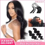 12A 30 Inch Crochet Human Hair Body Wave Knotless Pre-Separated Crochet Virgin Feather Afro Hair Extensions Human Hair For Women