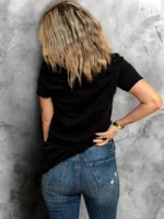 Paris Print Crew Neck T-shirt, Casual Short Sleeve T-shirt for Spring & Summer Women's Clothing Tops Aesthetic Clothes - Image 3