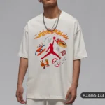 Nike Official Jordan Men's Soft Skin-Friendly Breathable Round Neck T-Shirt HJ3965-133 - Image 5
