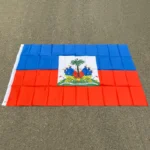 aerlxemrbrae  90x150cm  Haiti Flaghanging Polyester blue red two Sides Printed National  Haiti Sports banner